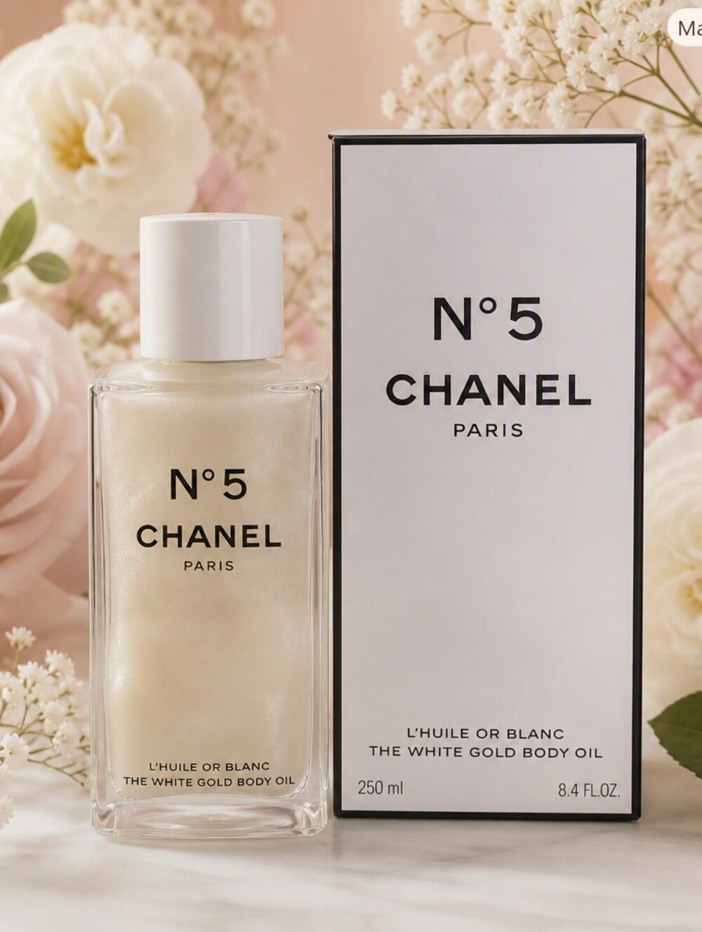NEW~ CHANEL N°5 The White Gold Body Oil ~ Pearl White BNIB SEALED✨️
